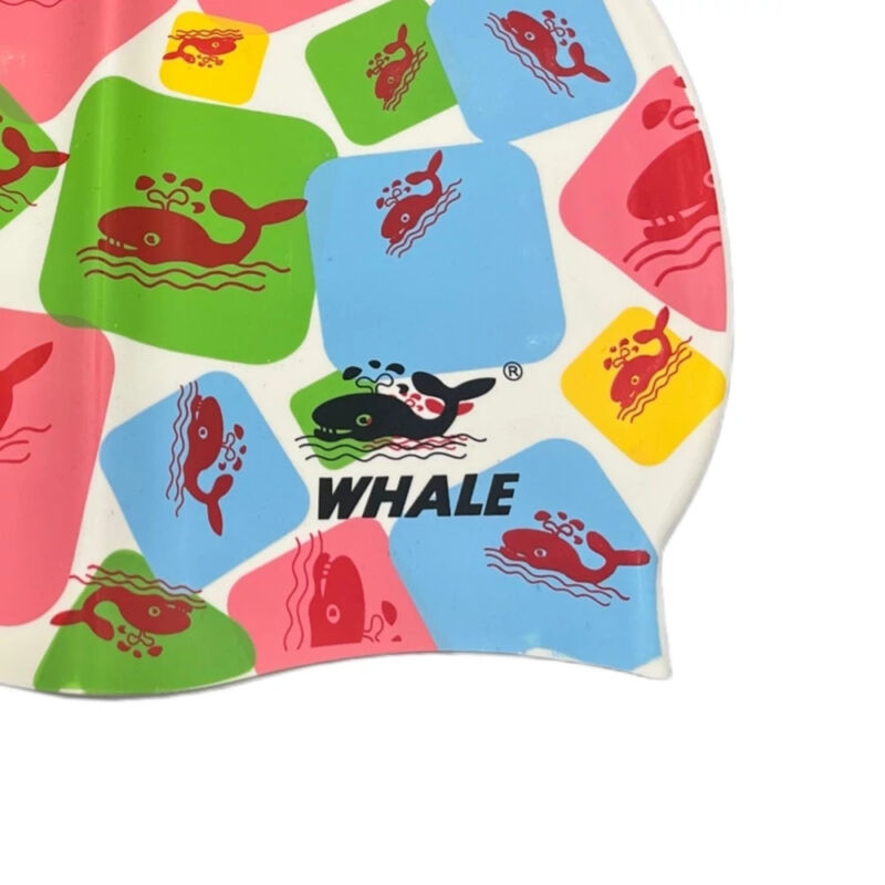 کلاه شنا وال whale سفید با رنگهای شاد